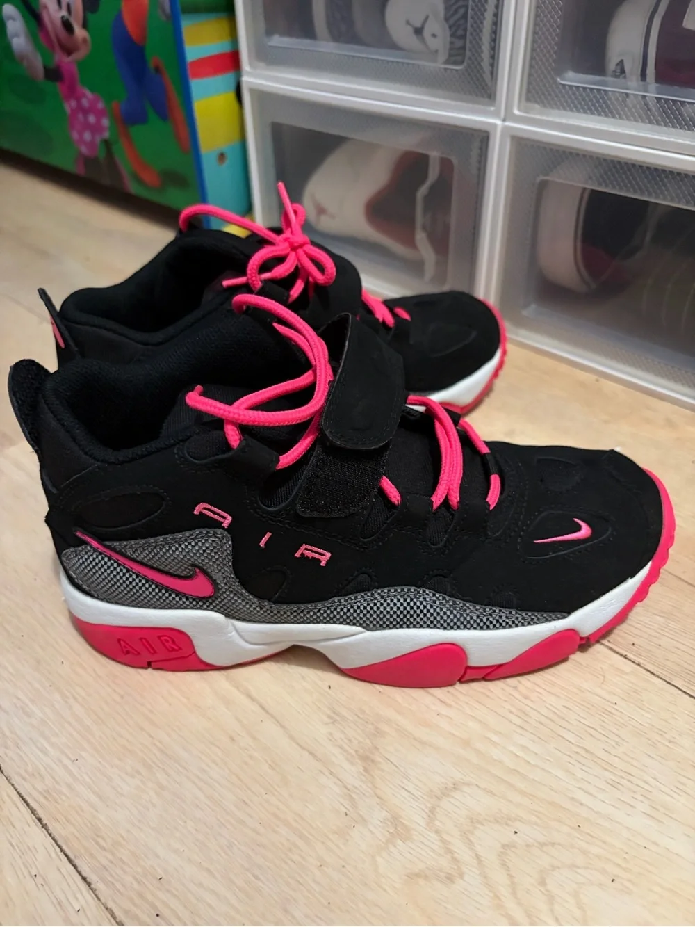 Nike Black Sneakers with Pink Accents